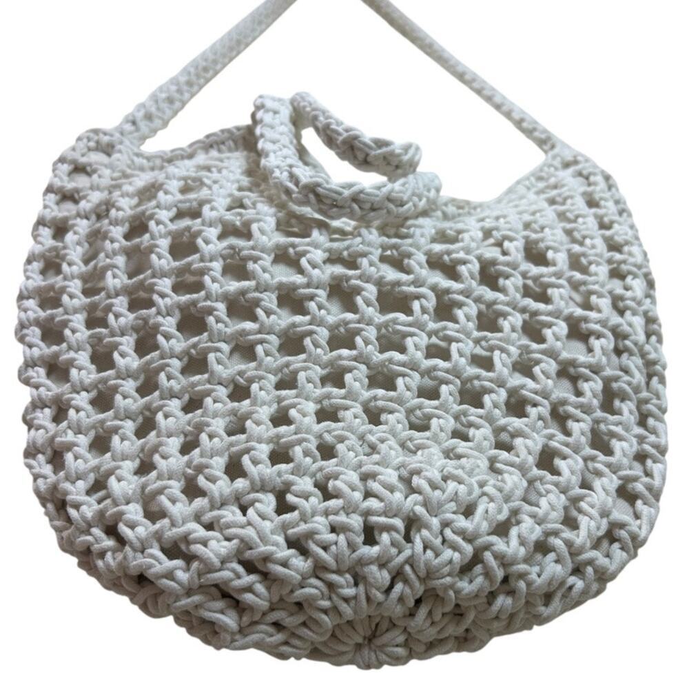 Madewell Women's 'The Crocheted Shoulder Bag' Cross-Body, Knit, White, One-Size - Picture 8 of 15
